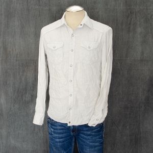 Buckle Black Cotton Button Down